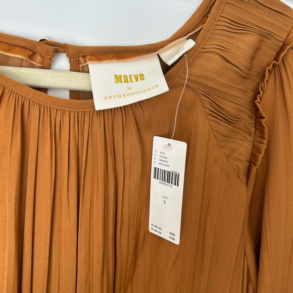 Anthropologie Maeve Saniya Mini Golden Long Sleeve Dress Size S - Picture 5 of 6
